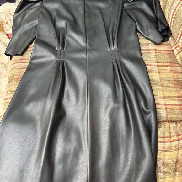 Zara Black Faux Leather Dress - Picture 1 of 7
